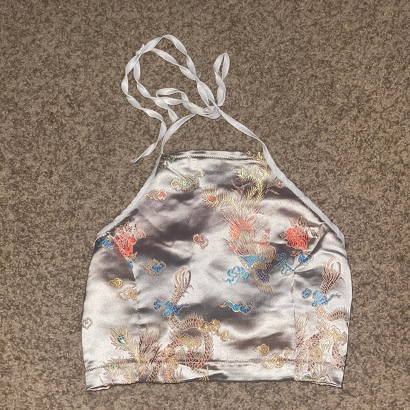 Satin Backless Halter Top - Picture 5 of 7